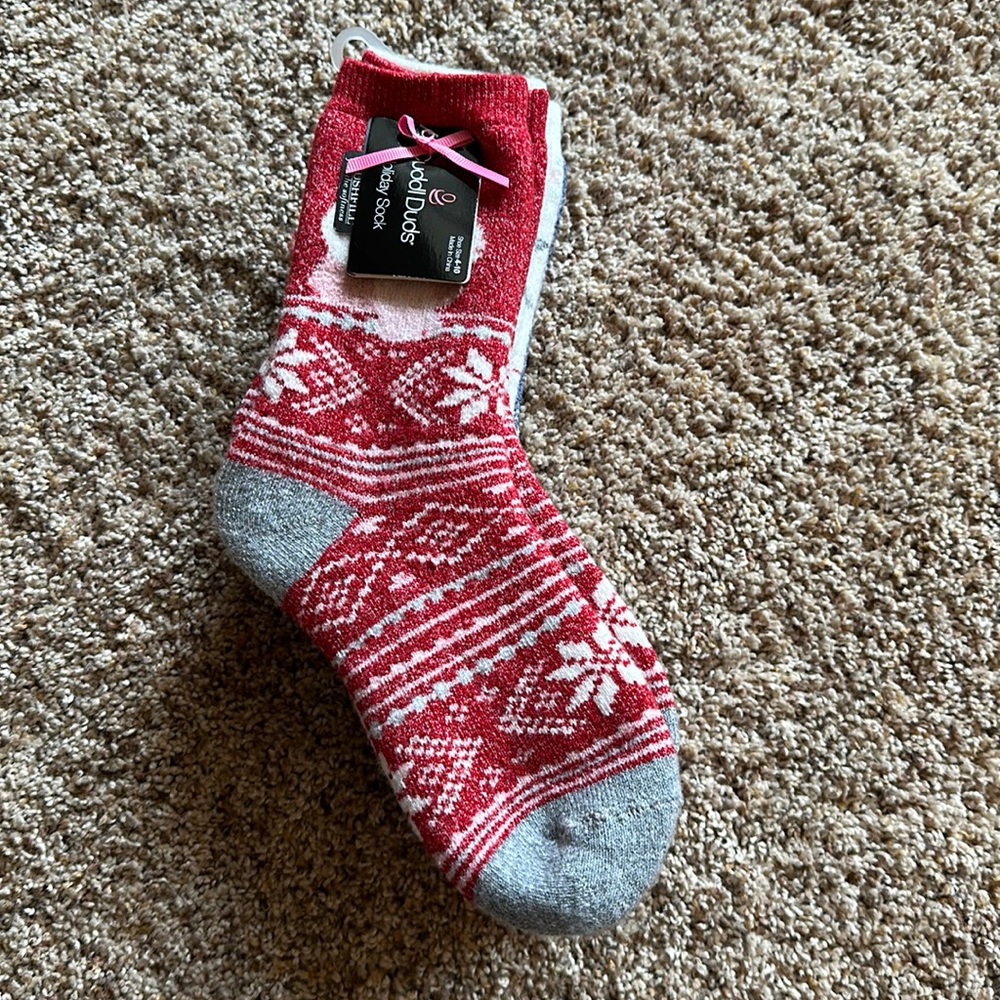 NWT Cuddl Duds plush holiday socks (3 pack)
